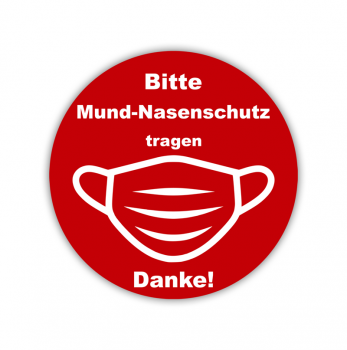 Aufkleber Maske tragen